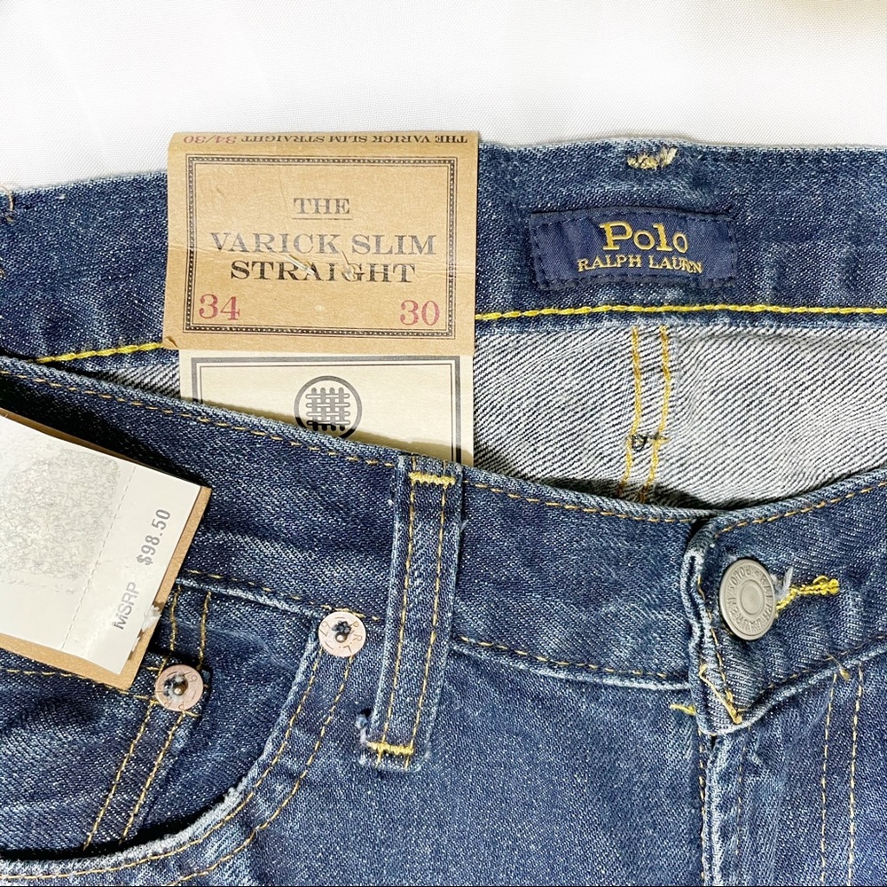 POLO RALPH LAUREN THE VARICK SLIM STRAIGHT JEANS - Picture 7 of 8